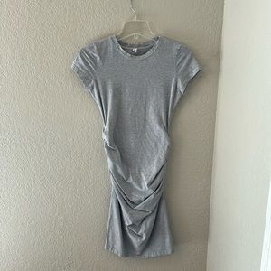 Women’s short sleeve ruched cotton tee shirt dress